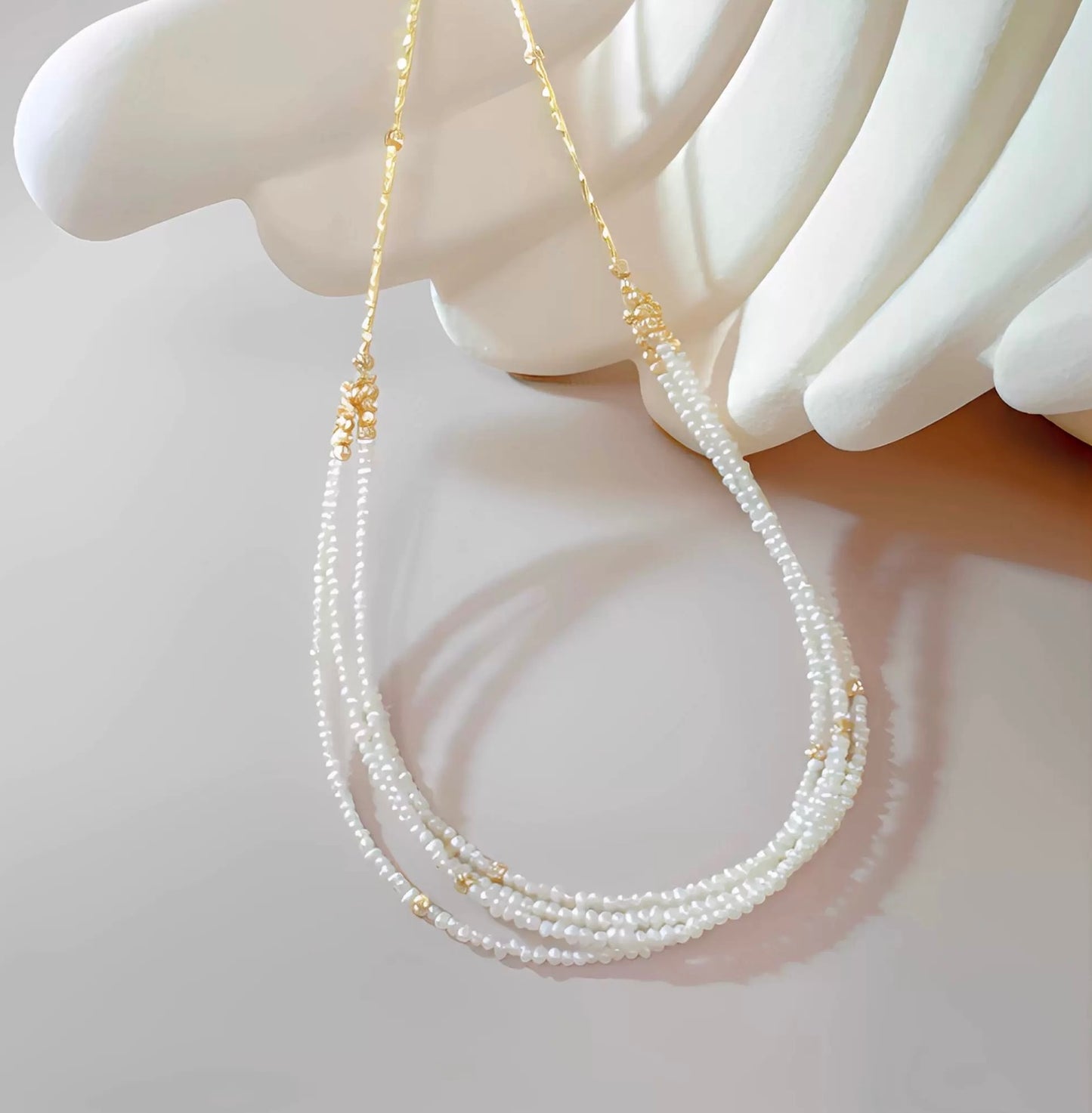 FURINA JEWELRY Starweave Natural Freshwater Keshi Pearl Multi-Layer Heavenly Star Necklace, Women's Luxury Original Design