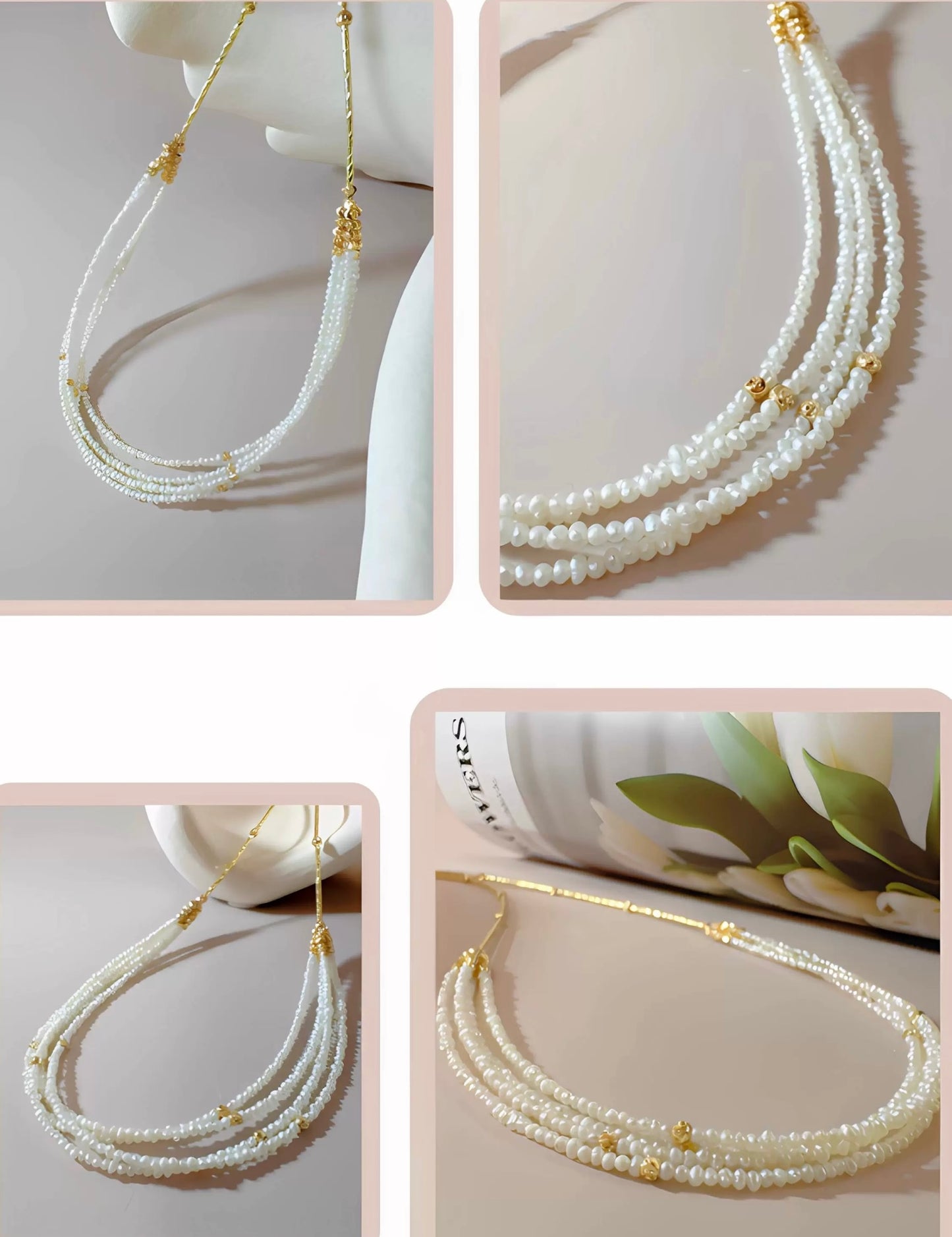 FURINA JEWELRY Starweave Natural Freshwater Keshi Pearl Multi-Layer Heavenly Star Necklace, Women's Luxury Original Design