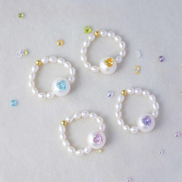 FURINA JEWELRY Dreams of Princess Original Natural Baroque Pearls and Diamonds Ring(AA)