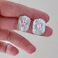 FURINA JEWELRY  Love Crystal Square Baroque s925 Silver Earrings