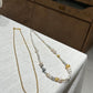 FURINA JEWELRY Original South Sea Gold Pearl, Tahitian, and Natural Baroque Pearl Necklace - A Unique, Contrasting Color, High-End and Stylish Neck Chain