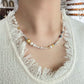 FURINA JEWELRY Original South Sea Gold Pearl, Tahitian, and Natural Baroque Pearl Necklace - A Unique, Contrasting Color, High-End and Stylish Neck Chain