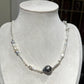 Pearl necklace for women, featuring large-scale sea-inspired Tahitian pearls. It is a light and luxurious, high-end original design.