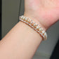 FURINA JEWELRY A delicate and exquisite wide freshwater pearl bracelet with a starry sky design, featuring a unique and high-end style.
