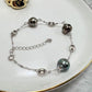 FURINA JEWELRY S925 silver, sea water from Tahiti, Baroque-style star-shaped bracelet and necklace, natural sea water pearls