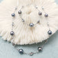 FURINA JEWELRY S925 silver, sea water from Tahiti, Baroque-style star-shaped bracelet and necklace, natural sea water pearls