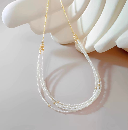 FURINA JEWELRY Starweave Natural Freshwater Keshi Pearl Multi-Layer Heavenly Star Necklace, Women's Luxury Original Design