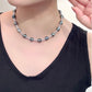 FURINA JEWELRY 925 silver sea pearl Tahitian black pearl rope-shaped pendant necklace, bracelet, bangle, stud earring set - original design