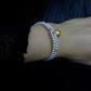 FURINA JEWELRY 18k gold NanYang gold bead freshwater AK pearl bracelet with double rings and multiple layers of natural pearls. Original design.