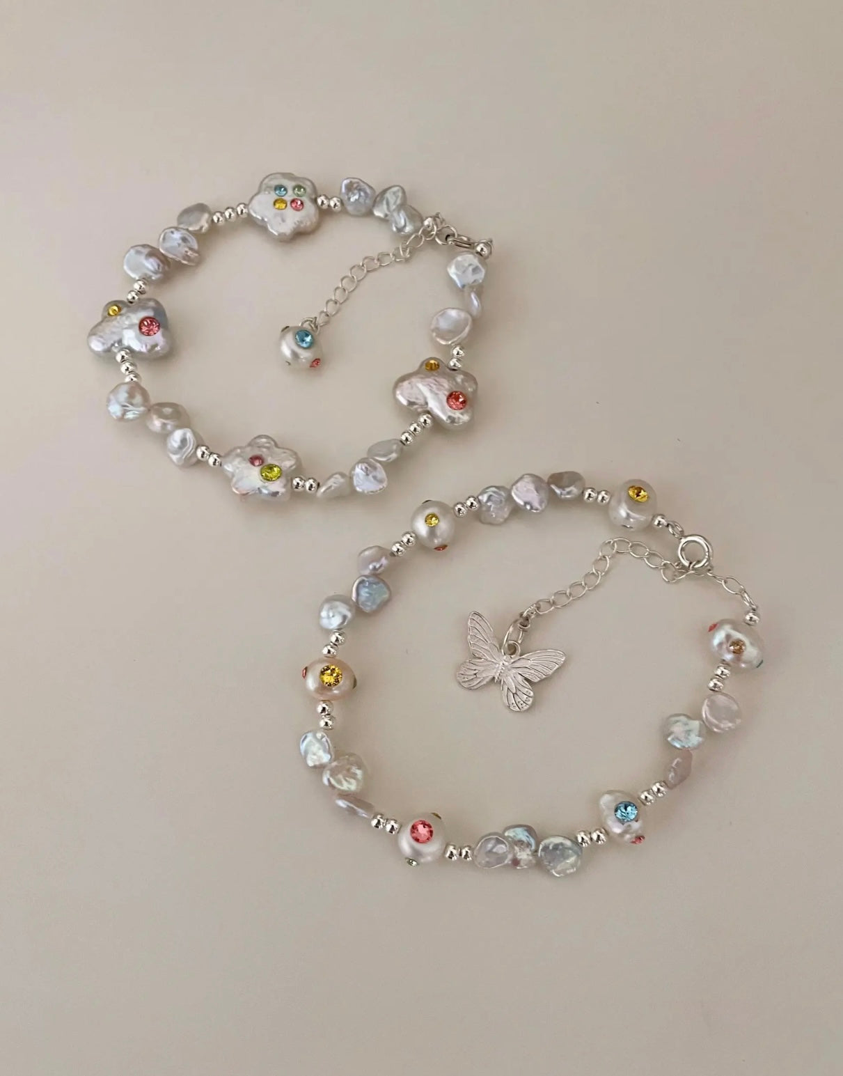 Furina Original natural Baroque freshwater Pearl bracelet 925S silver chain