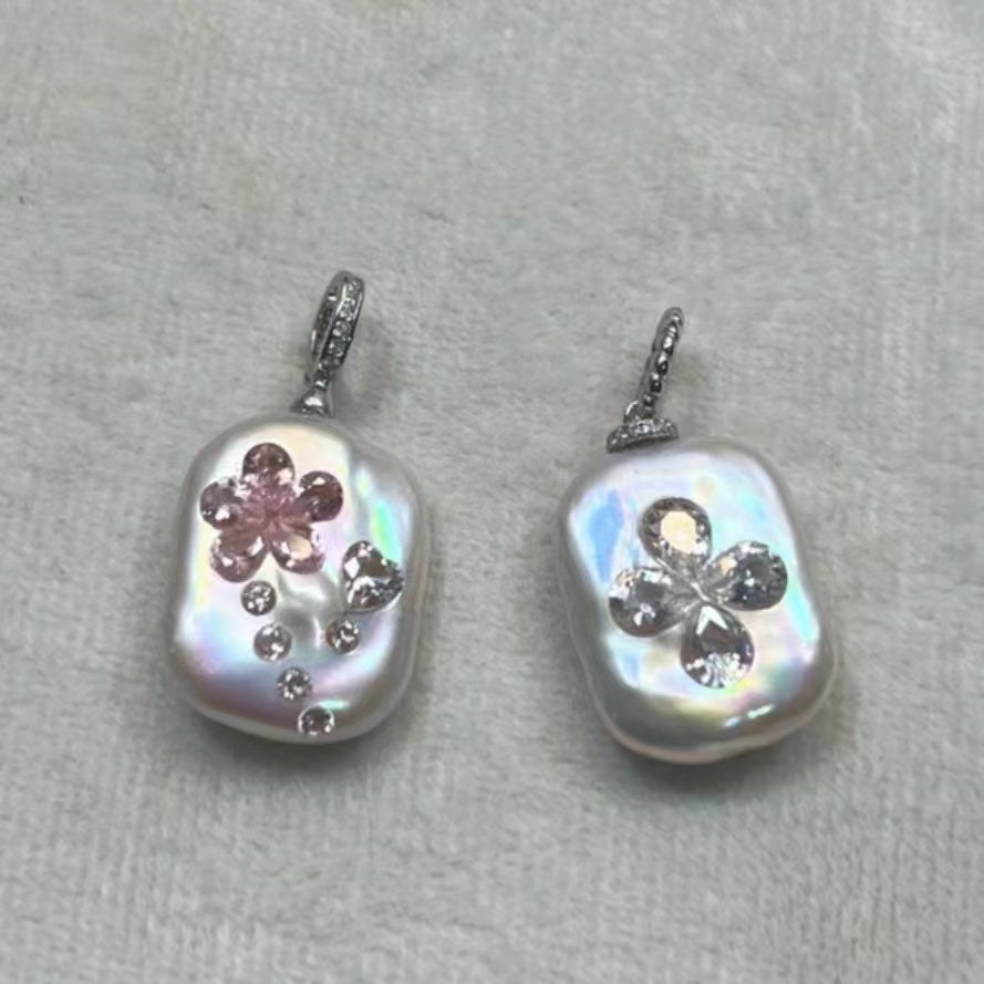 FURINA JEWELRY Flower Original Natural Baroque Pearls Pendants