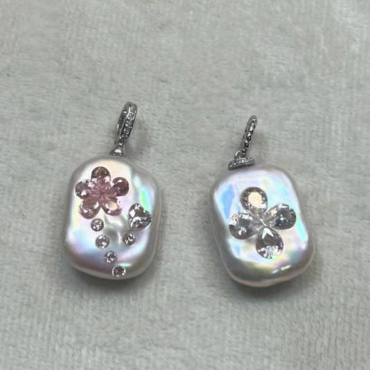 FURINA JEWELRY Flower Original Natural Baroque Pearls Pendants