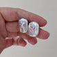 FURINA JEWELRY  Love Crystal Square Baroque s925 Silver Earrings