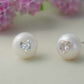 《CCFURINA》Pearl's Wish Original Natural Pearls with Diamond Birthstone Earrings(AA)