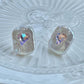 FURINA JEWELRY  Love Crystal Square Baroque s925 Silver Earrings