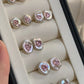 FURINA JEWELRY Double heart inlaid natural freshwater keshi pearls earrings