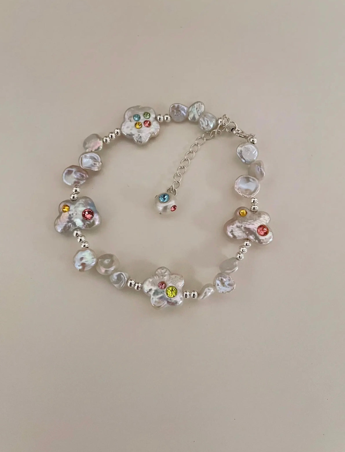 Furina Original natural Baroque freshwater Pearl bracelet 925S silver chain