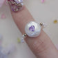 FURINA JEWELRY Chic Purple Heart Pearl Ring - Sophisticated Commemorative Accessory(AA)
