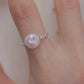 FURINA JEWELRY Delicate Pearl Pink Crystal Ring - Sterling Silver (AA)