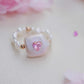 FURINA JEWELRY Delicate Pink Jewelry Pearl Ring - Square Design (AA)