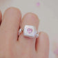 FURINA JEWELRY Delicate Pink Jewelry Pearl Ring - Square Design (AA)