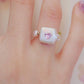 FURINA JEWELRY Delicate Pink Jewelry Pearl Ring - Square Design (AA)