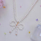 FURINA JEWELRY Exquisite Pearl Necklace with Charming Bowknot(AA)