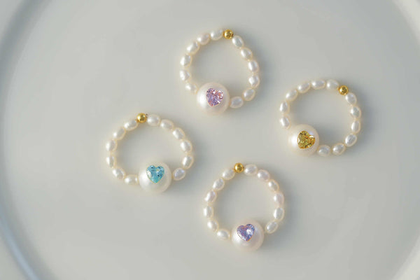 FURINA JEWELRY Dreams of Princess Original Natural Baroque Pearls and Diamonds Ring(AA)