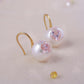 FURINA JEWELRY Blossom's Tears Original Natural Baroque Pearls and Diamonds Ear Hooks(AA)