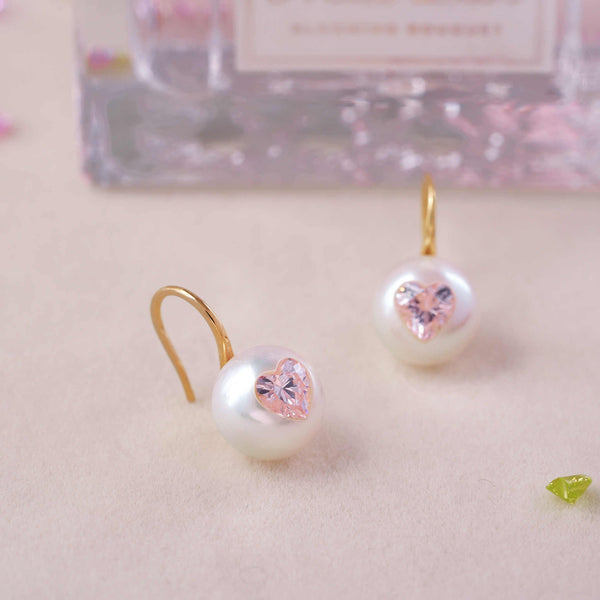 FURINA JEWELRY Blossom's Tears Original Natural Baroque Pearls and Diamonds Ear Hooks(AA)