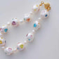 FURINA JEWELRY Pearls & Gems' Heartfelt Wish Original Natural Baroque Pearls and Diamonds Bracelet(AA)