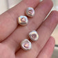 FURINA JEWELRY Double heart inlaid natural freshwater keshi pearls earrings