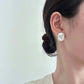 FURINA JEWELRY  Love Crystal Square Baroque s925 Silver Earrings