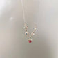 《CCFURINA》Natural freshwater pearl inlaid with heart gemstone star collarbone chain 925S silver chain