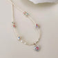 Furina Natural freshwater pearl inlaid with heart gemstone star collarbone chain 925S silver chain