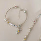 《CCFURINA》Natural freshwater pearl inlaid with heart gemstone star collarbone bracelet 925S silver chain